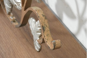 フランスアンティーク　アイアン製　蔦の葉装飾のクラシカルな吊り下げオーナメント　(R-089768)