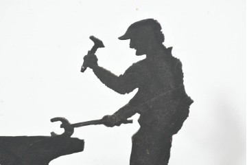 イギリスヴィンテージ　鍛冶職人のシルエットが個性的な風向計　(R-089769)