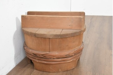 和製ヴィンテージ　特大　竹を巡らせた趣深いおひつ　(R-089772)