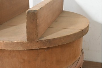 和製ヴィンテージ　特大　竹を巡らせた趣深いおひつ　(R-089772)
