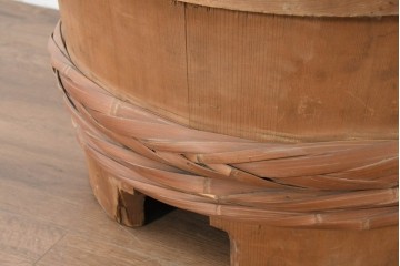 和製ヴィンテージ　特大　竹を巡らせた趣深いおひつ　(R-089772)