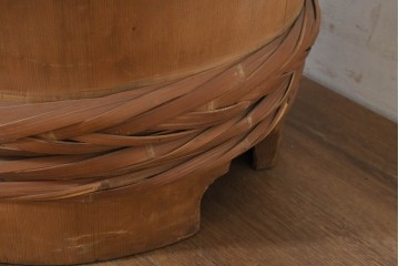 和製ヴィンテージ　特大　竹を巡らせた趣深いおひつ　(R-089772)