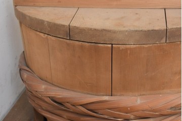 和製ヴィンテージ　特大　竹を巡らせた趣深いおひつ　(R-089772)