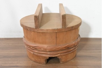 和製ヴィンテージ　特大　竹を巡らせた趣深いおひつ　(R-089772)