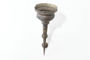 中古　モロッコ　希少デザイン　上下どちらでも取り付けられる!　透かし細工とカボション装飾のウォールライト　(R-089784)