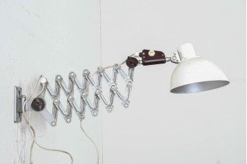 ヨーロッパヴィンテージ　VEB Zweckleuchtenbau Dresden　東ドイツの産業用シザーランプ　(R-089786)