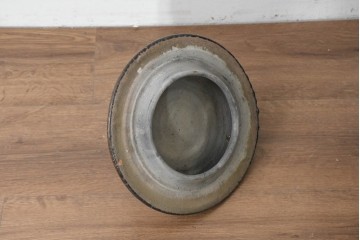 アジアン雑貨　玉取り獅子のつまみが可愛らしい蓋付き四耳壺　(R-089792)