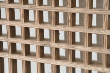 中国アンティーク建具　李朝風建具　均整の取れた格子意匠が魅力の窓1枚　(R-089793)