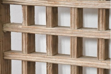 中国アンティーク建具　李朝風建具　均整の取れた格子意匠が魅力の窓1枚　(R-089793)