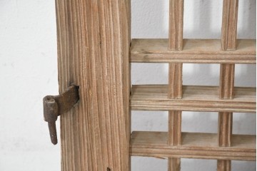 中国アンティーク建具　李朝風建具　均整の取れた格子意匠が魅力の窓1枚　(R-089793)