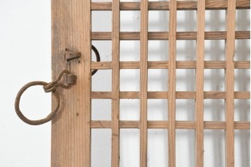 中国アンティーク建具　李朝風建具　均整の取れた格子意匠が魅力の窓1枚　(R-089793)