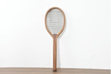 イギリスアンティーク　G&T LONDON　全長140cm　特大サイズの木製ラケット型ディスプレイ　(R-089798)
