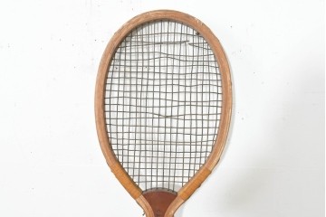 イギリスアンティーク　G&T LONDON　全長140cm　特大サイズの木製ラケット型ディスプレイ　(R-089798)