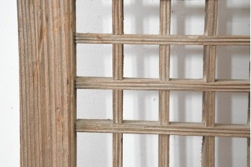 中国アンティーク建具　1900年頃　李朝風建具　均整の取れた格子意匠が魅力の窓2枚(1対)セット　(R-089806)