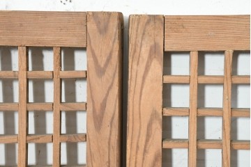 中国アンティーク建具　1900年頃　李朝風建具　均整の取れた格子意匠が魅力の窓2枚(1対)セット　(R-089806)