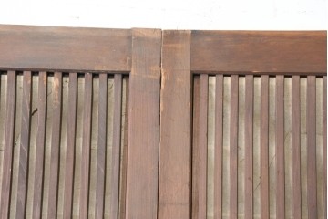 アンティーク建具　昭和初期から昭和中期　幅狭サイズの裏障子付き格子戸4枚セット　(R-089809)