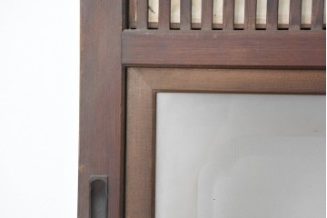 アンティーク建具　昭和初期から昭和中期　幅狭サイズの裏障子付き格子戸4枚セット　(R-089809)