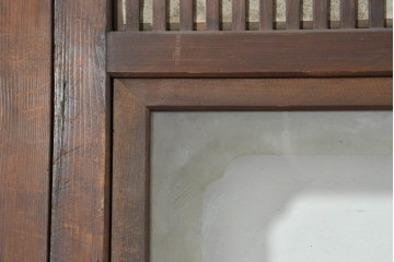 アンティーク建具　昭和初期から昭和中期　幅狭サイズの裏障子付き格子戸4枚セット　(R-089809)
