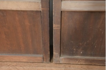 アンティーク建具　昭和初期から昭和中期　幅狭サイズの裏障子付き格子戸4枚セット　(R-089809)