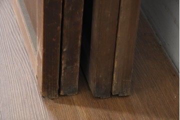 アンティーク建具　昭和初期から昭和中期　幅狭サイズの裏障子付き格子戸4枚セット　(R-089809)