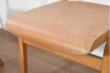 イギリスヴィンテージ　スタッキングできるスクールチェア5脚セット　(R-089811)