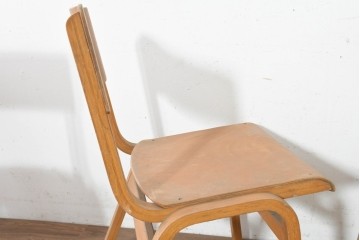 イギリスヴィンテージ　スタッキングできるスクールチェア5脚セット　(R-089811)