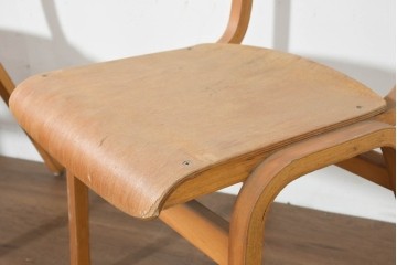 イギリスヴィンテージ　スタッキングできるスクールチェア5脚セット　(R-089811)