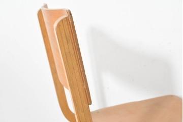 イギリスヴィンテージ　スタッキングできるスクールチェア4脚セット　(R-089812)