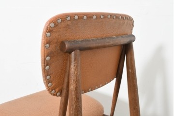 和製ヴィンテージ　1960年から1970年頃　ビニールレザー　レトロなデザインのダイニングチェア3脚セット　(R-089815)