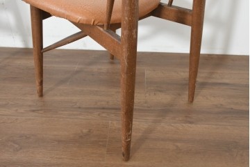 和製ヴィンテージ　1960年から1970年頃　ビニールレザー　レトロなデザインのダイニングチェア3脚セット　(R-089815)