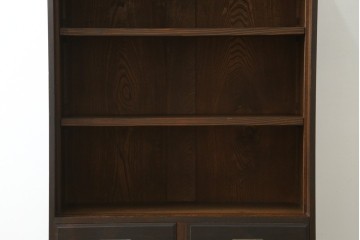 和製アンティーク　昭和初期　色ガラスの繊細な意匠が美しい本箱　(R-089817)