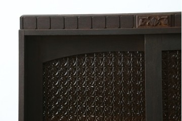 和製アンティーク　昭和初期　色ガラスの繊細な意匠が美しい本箱　(R-089817)