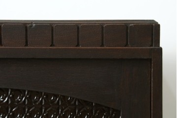 和製アンティーク　昭和初期　色ガラスの繊細な意匠が美しい本箱　(R-089817)
