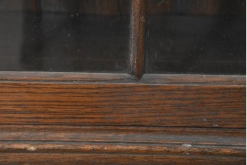 イギリスアンティーク　1930年頃　オーク材　格子ガラス戸が上品なキャビネット　(R-089829)