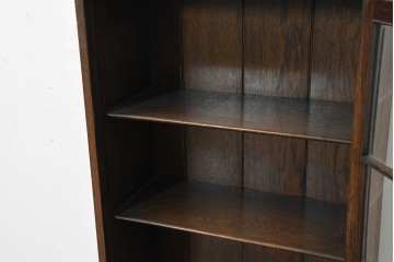 イギリスアンティーク　1930年頃　オーク材　格子ガラス戸が上品なキャビネット　(R-089829)