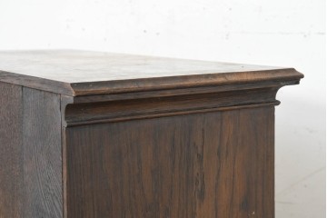 イギリスアンティーク　1930年頃　オーク材　格子ガラス戸が上品なキャビネット　(R-089829)