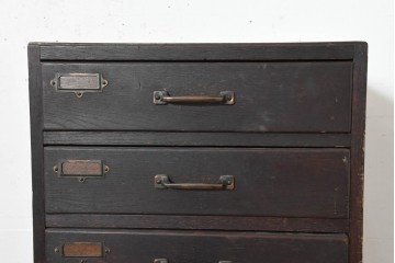 イギリスアンティーク　1940年から1960年頃　オーク材　8杯の引き出しを備えた縦型チェスト　(R-089832)