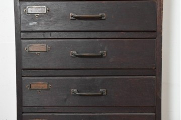 イギリスアンティーク　1940年から1960年頃　オーク材　8杯の引き出しを備えた縦型チェスト　(R-089832)