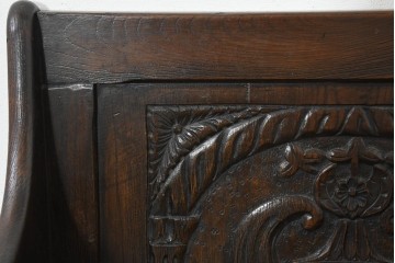 イギリスアンティーク　1890年から1920年頃　オーク材　座面下に収納を備えたクラシカルなチェア　(R-089834)