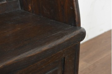 イギリスアンティーク　1890年から1920年頃　オーク材　座面下に収納を備えたクラシカルなチェア　(R-089834)