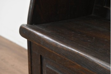 イギリスアンティーク　1890年から1920年頃　オーク材　座面下に収納を備えたクラシカルなチェア　(R-089834)