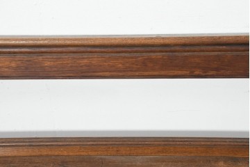 イギリスアンティーク　1900年頃　オーク材　素朴な木の風合いとターニングレッグが魅力のベンチ　(R-089835)