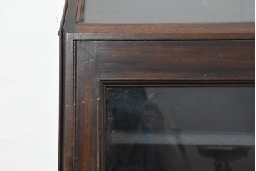 イギリスアンティーク　1920年頃　ショーケース付き　見せる収納に適したスリムなキャビネット　(R-089837)