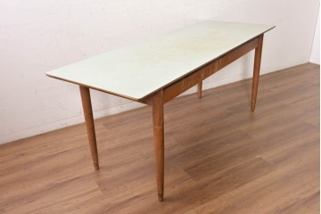 和製ヴィンテージ　天板にメラミン化粧板を使用したレトロな作業台　(R-089841)