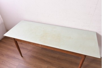 和製ヴィンテージ　天板にメラミン化粧板を使用したレトロな作業台　(R-089841)