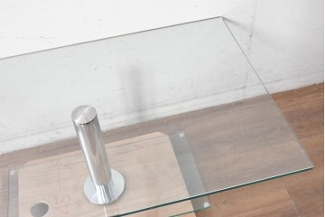 中古　美品　Ronald Schmitt(ロナルドシュミット)　透明感のあるガラスセンターテーブル　定価約30万円　(R-089845)