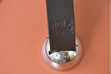 中古　美品　ROLF BENZ(ロルフベンツ)　オレンジ色の丸い天板が目を引くサイドテーブル　定価約11万円　(R-089846)