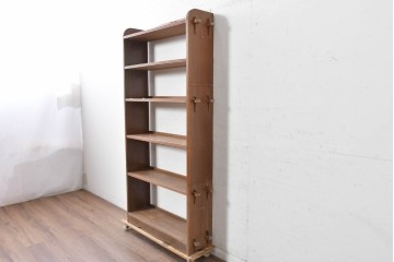 和製ヴィンテージ　楔(くさび)式の素朴な佇まいが魅力の本棚　(R-089850)