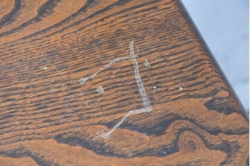 和製アンティーク　栓材　木目の豊かな表情が味わい深いサイドテーブル　(R-089853)