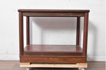 和製アンティーク　昭和初期　欅(ケヤキ)材　丸みのある脚まわりが上品なサイドテーブル　(R-089854)